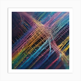 Abstract Image Of Colorful Lines Art Print