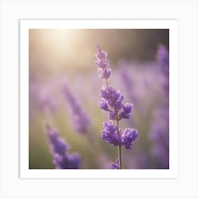 A Blooming Lavender Blossom Tree With Petals Gently Falling In The Breeze 2 Art Print