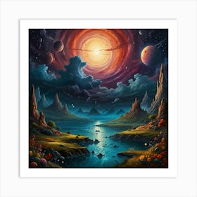 Planets In The Sky Art Print