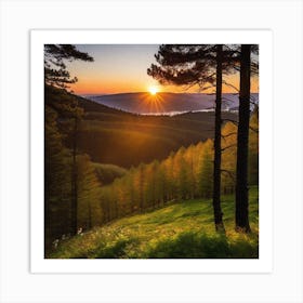 Sunrise In The Mountains 18 Art Print