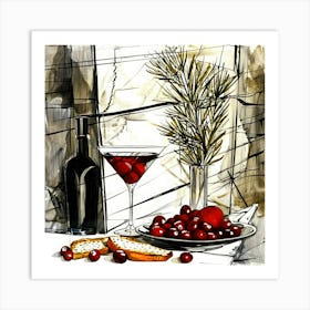 Christmas Cocktails - Festivities And Bread Art Print