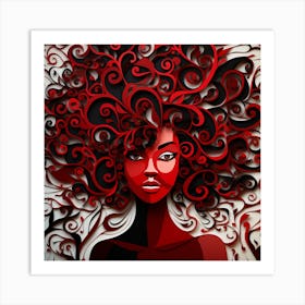 Afro Haired Girl Art Print