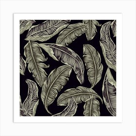 Jungle Leaves Tropical Pattern Art Print