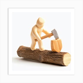 Axing A Log Art Print