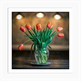 Tulips In A Vase Art Print