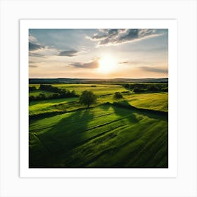 Grass Ecology No People Pasture Drone Scenic Shadow Flight Rural Scene Green Aerial View (11) Art Print