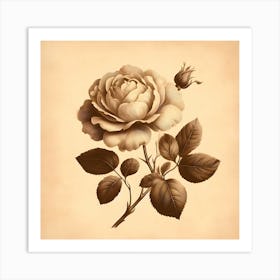 Vintage Rose Art Print