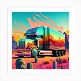 Cactus Truck Art Print