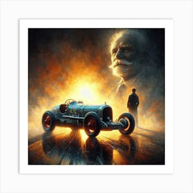 Man And A Car Art Print