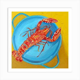 Lobster In A Pot Square Art Print