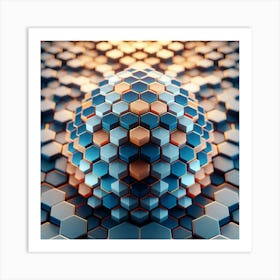 3d Hexagonal Sphere Art Print