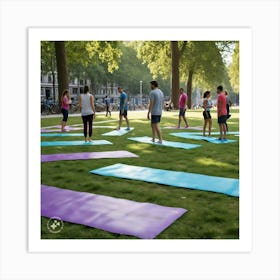 Yoga In The Park Art Print