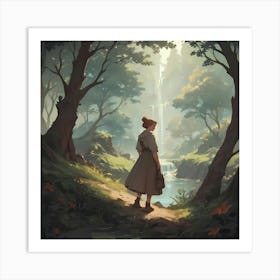 Girl In The Forest Art Print