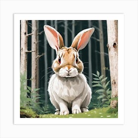 Rabbit In The Woods 73 Art Print