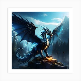 Blue Dragon 1 Art Print