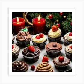 Leonardo Kino Xl Christmas Dessert With Chocolate And Strawber 3 (1) Art Print