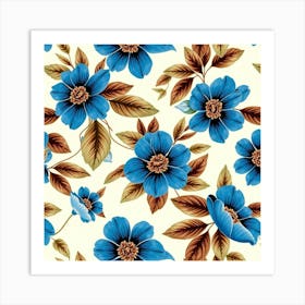 Blue Flowers 10 Art Print