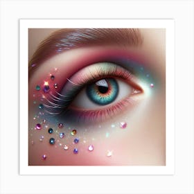 Colorful Eye With Sparkles Art Print