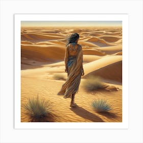 Woman In The Desert 2 Art Print