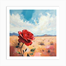 Rose In The Desert.AI 1 Art Print