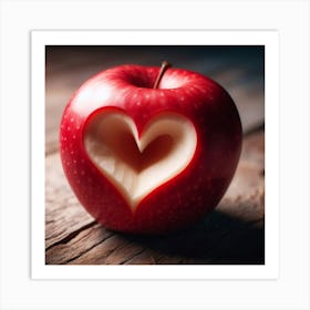 Heart Shaped Apple Art Print