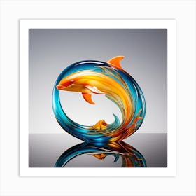 Glass Dolphin Art Print