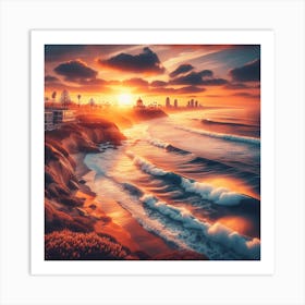 Sunset At The Beach Art Print