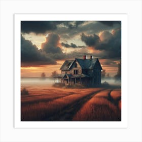 Abandoned House In The Field Art Print