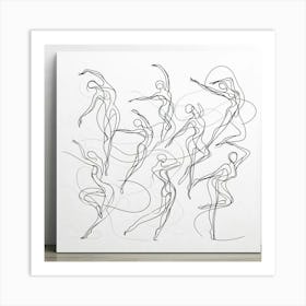 line art Dancers 2 Art Print