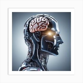 Human Brain With Artificial Intelligence 23 Art Print