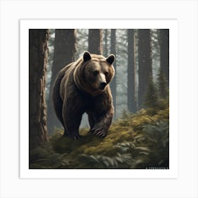 Grizzly Bear In The Forest 16 Art Print