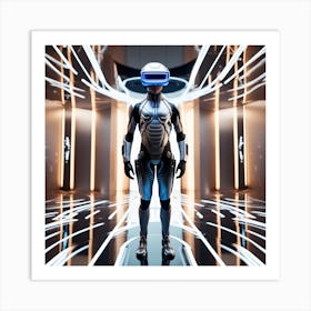 Futuristic Woman In Futuristic Suit 2 Art Print