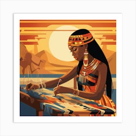 Egyptian Woman Painting Art Print