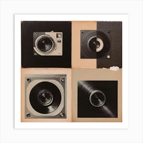 Camera And Vinyl, Vintage Aesthetic Art Print