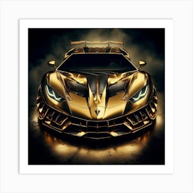 Gold Car 5 Art Print