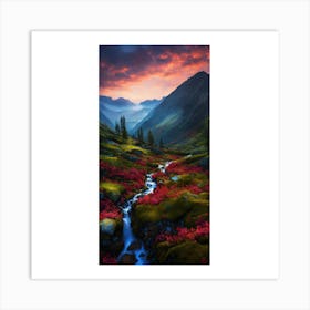 Sunset In The Mountains 6 Art Print