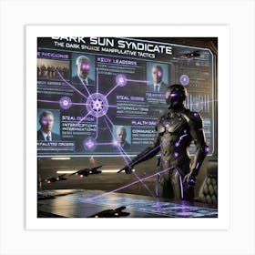 A Sci Fi Themed Scene Showcasing The Dark Sun Synd Manipulative Tactics Art Print