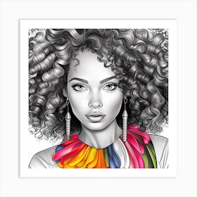 Afro Girl Art Print