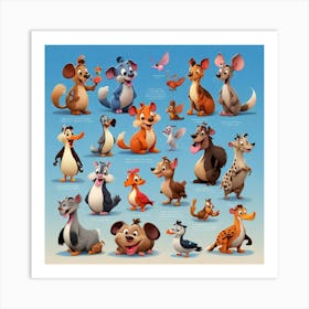 Disney Cartoon Characters Art Print