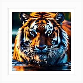 Emerging from the Water, Bengal Tiger Art Print