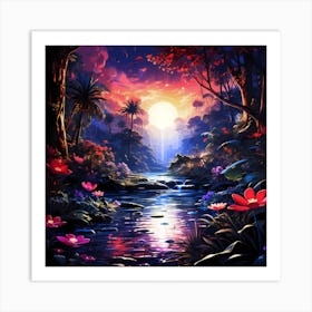 Hawaii Waterfall Art Print