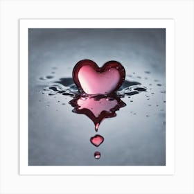 Heart In Water Art Print