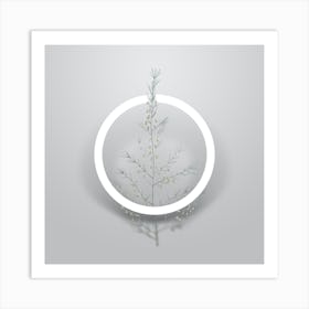 Vintage Sea Asparagus Minimalist Botanical Geometric Circle on Soft Gray n.0198 Art Print