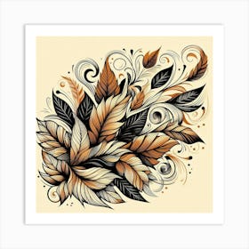 Autumn leaves swirling 1 Art Print