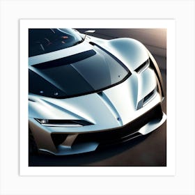 silver sports car closeup Art Print