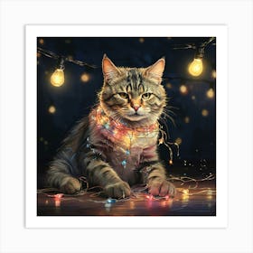 Christmas Cat 4 Art Print