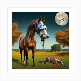 Gas Mask Horse 3 Art Print