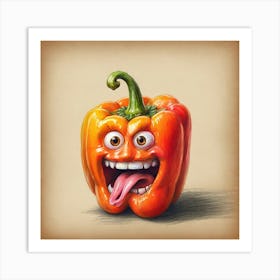 Angry Pepper Art Print