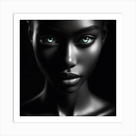 Black Woman With Green Eyes 20 Art Print