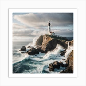 Lighthouse At Sunrise Art Print